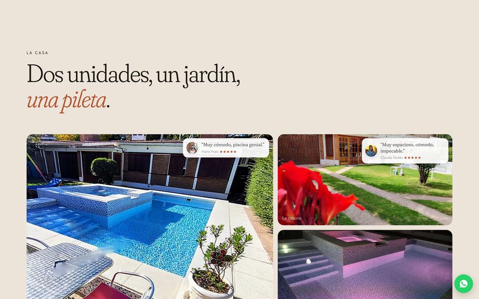 Galería de las dos unidades y la pileta